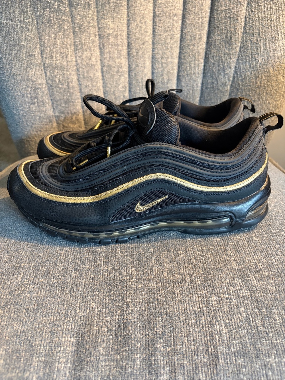 Nike Air Max 97 Black Gold Running Shoes Sneakers Men’s Size 11